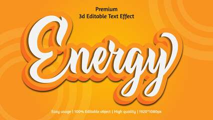 Energy 3d text effect  Font  gradient neon typography trendy hipster sticker lettering calligraphy