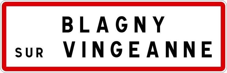 Panneau entrée ville agglomération Blagny-sur-Vingeanne / Town entrance sign Blagny-sur-Vingeanne