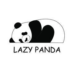 Sleeping lazy panda. Design, logo, icon. Vector illustration isolated on white background