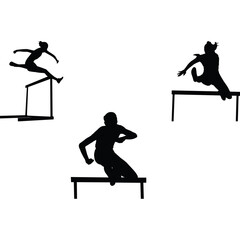 Hurdler Silhouette Vector