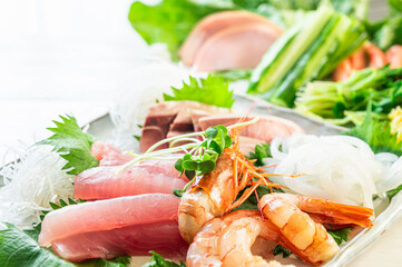 手巻き寿司の具材　海鮮