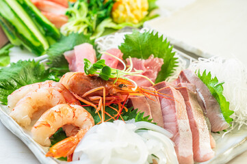 手巻き寿司の具材　海鮮