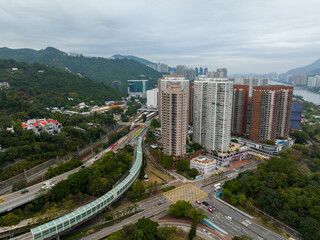 Naklejka premium Top view of Hong Kong residential district