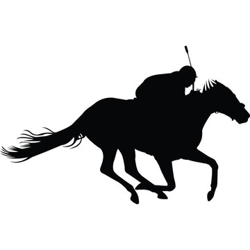 Quarter Horse Racing Silhouette Vector