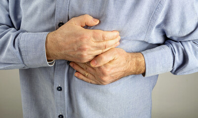 Fototapeta premium Men with chest pain - heart attack myocardial