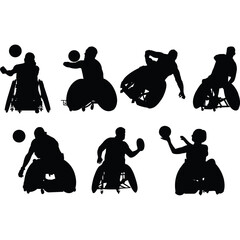 Wheelchair Rugby Silhouette Vector