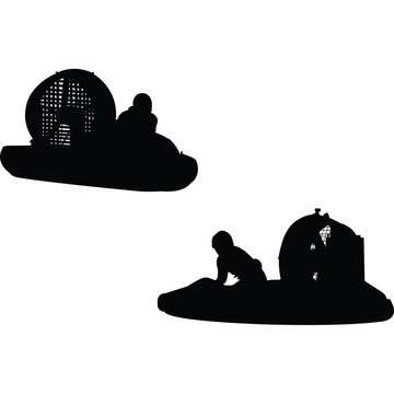 recommend clip art: Hovercraft Racing Silhouette Vector