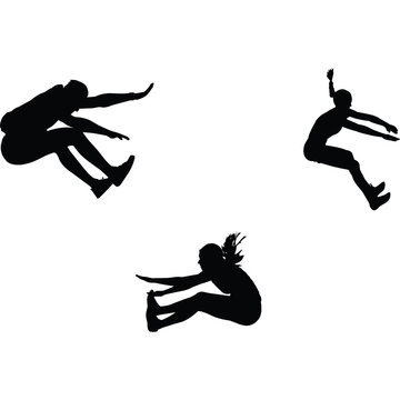 Long Jump Silhouette Vector