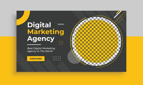 Clean and professional corporate digital marketing agency web banner and video thumbnail
