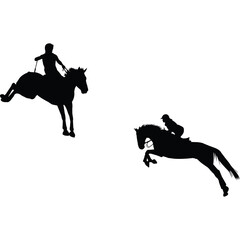 Team Chasing Silhouette Vector