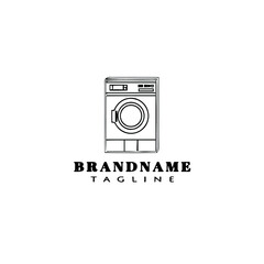 washing machine logo cartoon icon design template black isolated illustration