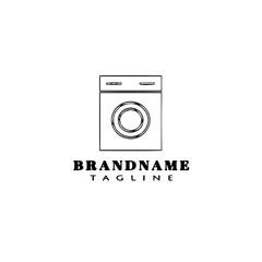 washing machine logo cartoon icon design template black vector illustration