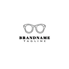 cute sunglasses logo icon design template black vector illustration