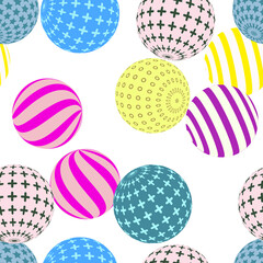 Retro 3d illustration of abstract balls, great design for any purpose. Modern poster for cover design. Vector seamless technology background. Background wall design.