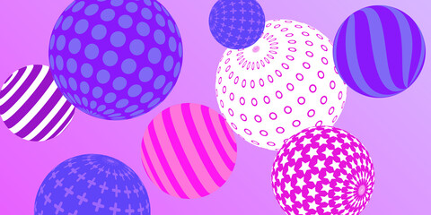 Retro 3d illustration abstract balls, great design for any purposes.  Modern cover concept. Modern art isolated vector graphic. Background wall design.