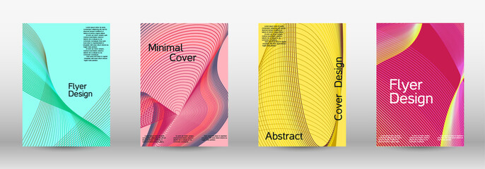 Artistic covers design. A set of modern abstract covers. Modern design template. Creative backgrounds from abstract lines to create a fashionable abstract cover, banner, poster, booklet.