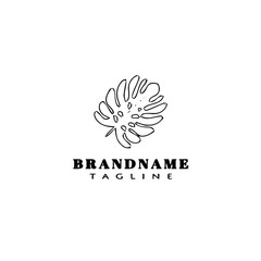 leaf logo cartoon icon design template black isolated vector illustration