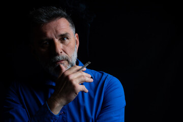 Man smoking a cigarette