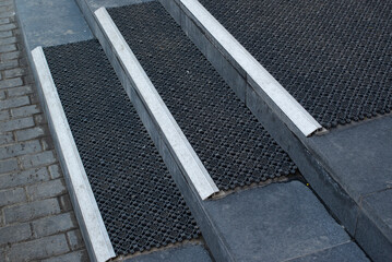 anti-slip coating on the steps. Anti-slip surface.