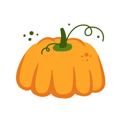 Pumpkin icon. Autumn Halloween or Thanksgiving pumpkin symbol. Hand drawn design