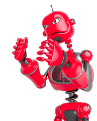 Fototapeta premium funny robot cartoon is a deffender in boxer pose