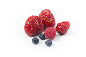 Fresh ripe berry in closeup on isolated white background. Berries