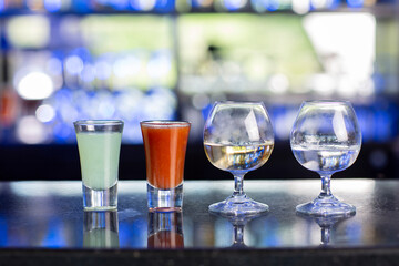 Two glasses of tequila.