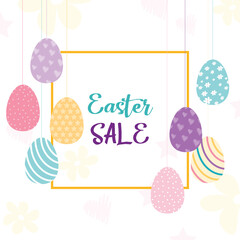 Easter sale card with eggs