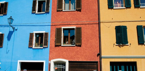 Building facades, Rimini, Italy