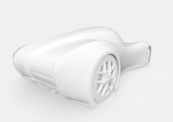 sport car in minimalism concept on pastel background cool rear view