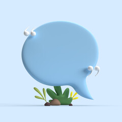 3D Chat Bubbles Minimal Concept of Social Media Messages 3D Illustrations