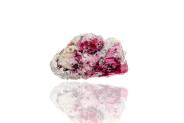 macro mineral stone tourmaline on a white background