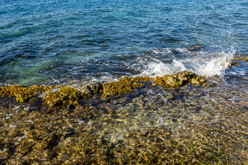 The Caribbean Sea at the shore of Willemstad, Curacao