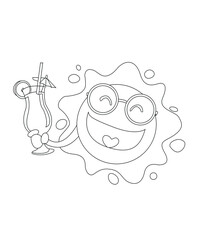 Cocktails coloring page
Glass of champagne, margarita, brandy, whiskey with ice, cocktail, wine, vodka, tequila and cognac.
Isolated black and white vintage engraving.Hand drawing. Vector illustration