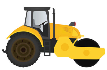 Obraz na płótnie Canvas Yellow road roller. vector illustration