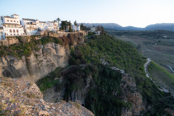 Fototapeta na wymiar Ronda village landscape on canyon