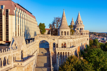 Fototapeta premium Fisherman Bastion at sunrise in Budapest, Hungary