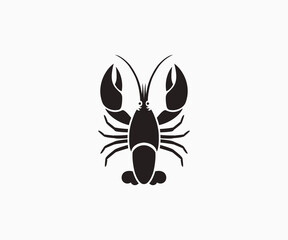 Sea lobster icon. Silhouette lobster vector. Crawfish vector icon template.