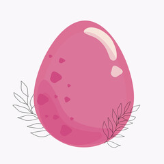 Easter egg realistic, decorative. Velvet Peri color. Vector illustration. Happy easter. Perfect for a postcard.