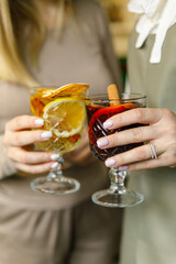 hot alcoholic drinks on a wooden table


