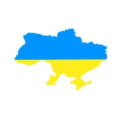 Ukraine country map. Ukraine country map with national flag symbol. stop war in ukraine. 