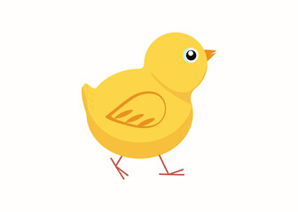  Chick, bird. Festive design element  Easter. Vector flat illustration. Background isolated.