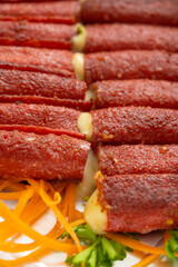 Turkish sausage wrap with cheddar 