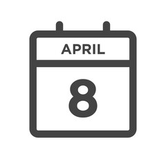 April 8 Calendar Day or Calender Date for Deadline or Appointment