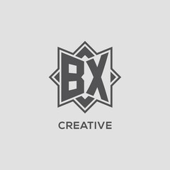 Monogram BX logo with eight point star style design
