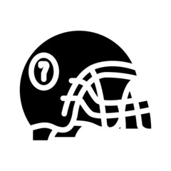 helmet football player head protective accessory glyph icon vector. helmet football player head protective accessory sign. isolated contour symbol black illustration