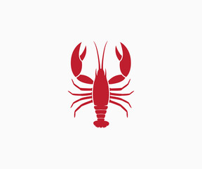Sea lobster icon simple style. Crawfish icon vector template.
