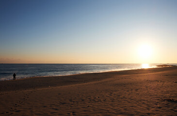 Naklejka premium Beautiful sunset at Bongpo beach in Goseong-gun, South Korea.