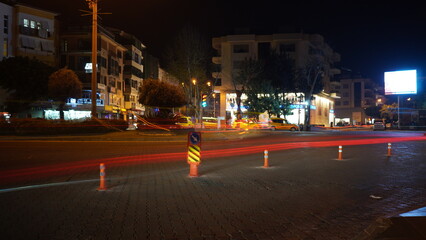 Obraz premium time lapse of traffic at night