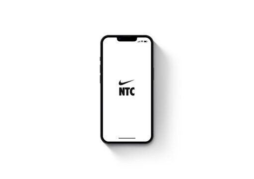 Nike Training Club NTC app on the smartphone iPhone 13 screen. White background. Rio de Janeiro, RJ, Brazil. March 2022